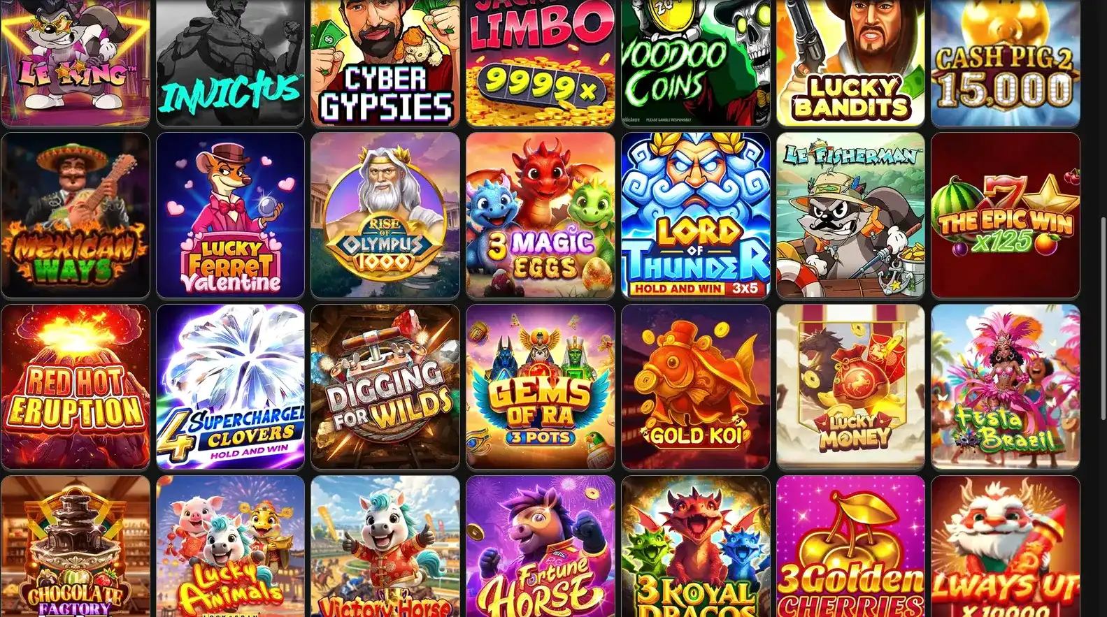 Интерфейс игрового зала Gizbo казино